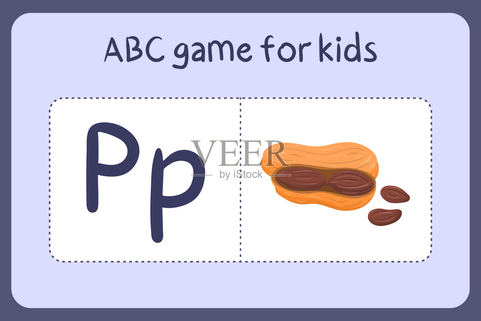 儿童字母小游戏在卡通风格插画图片素材