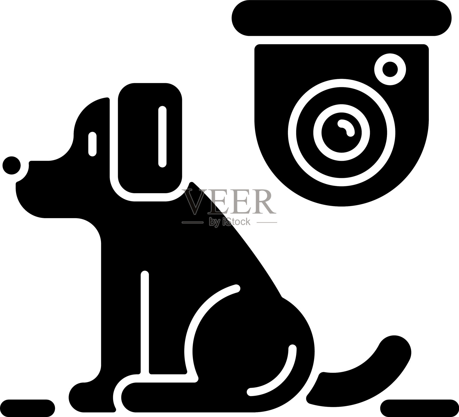 宠物控制相机黑色符号图标图标素材