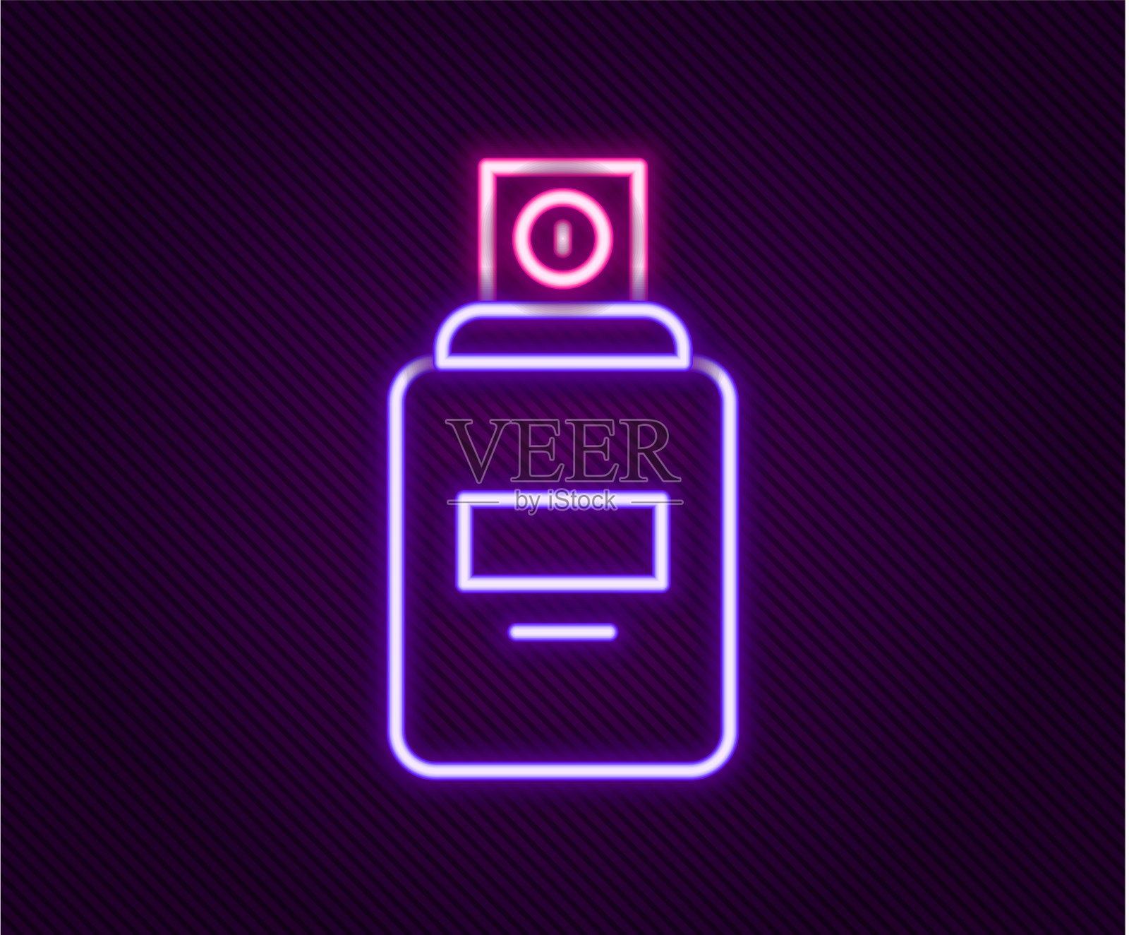 发光的霓虹灯线香水图标孤立在黑色插画图片素材