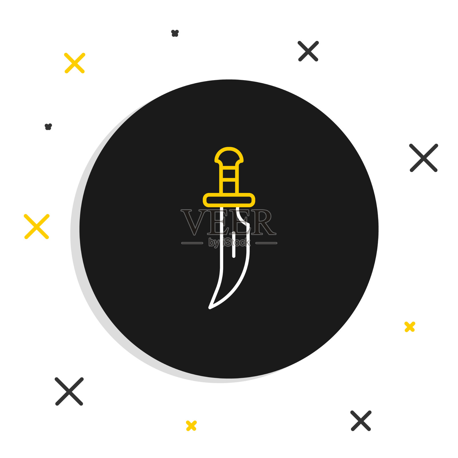 线匕首图标隔离在白色背景插画图片素材