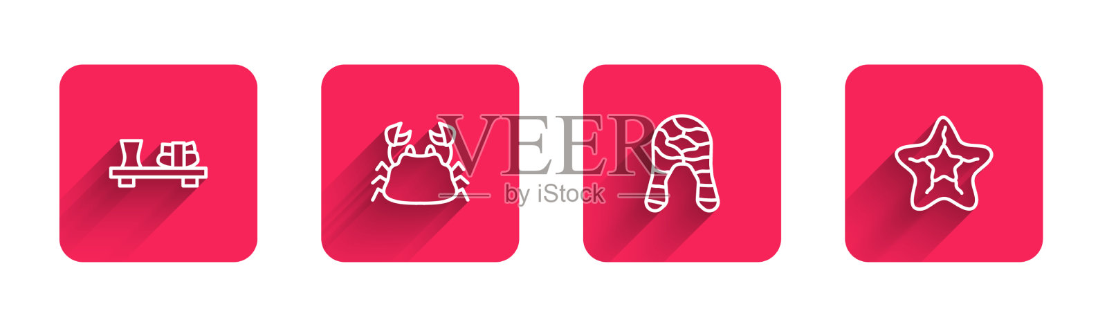 将寿司排放在切肉板上图标素材