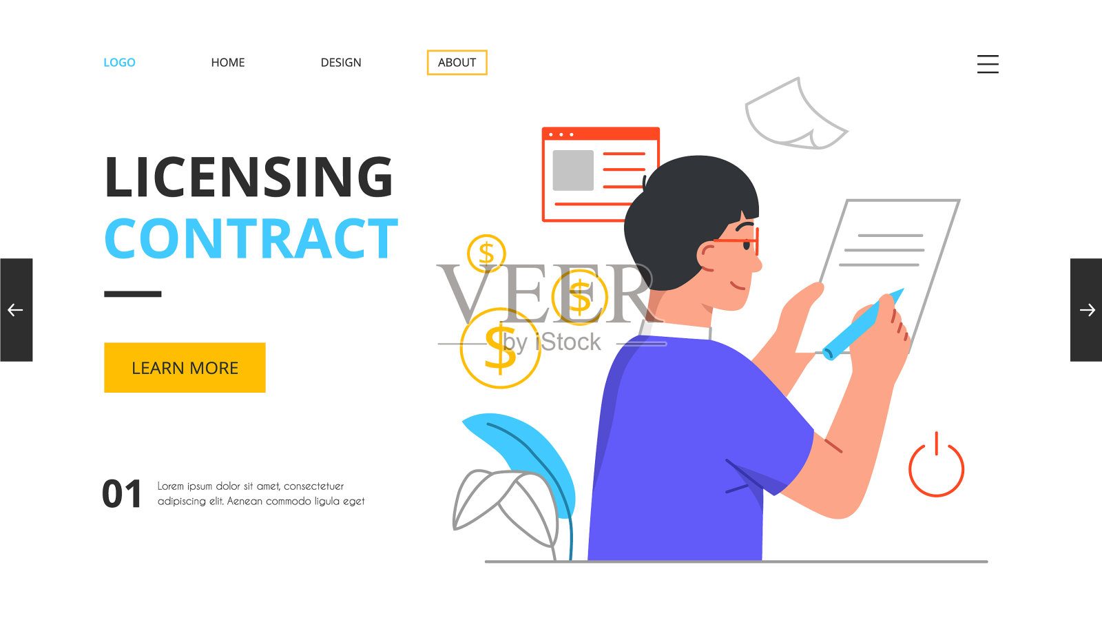 签署业务文档插画图片素材