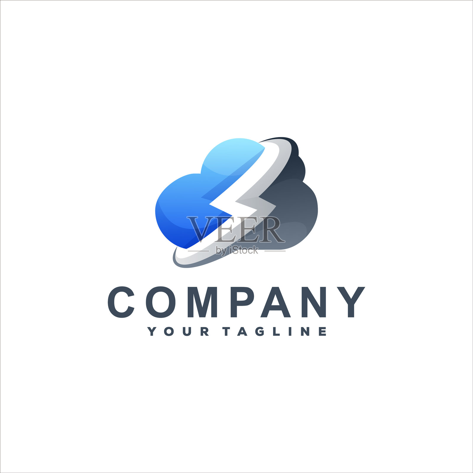 云颜色渐变标志设计插画图片素材