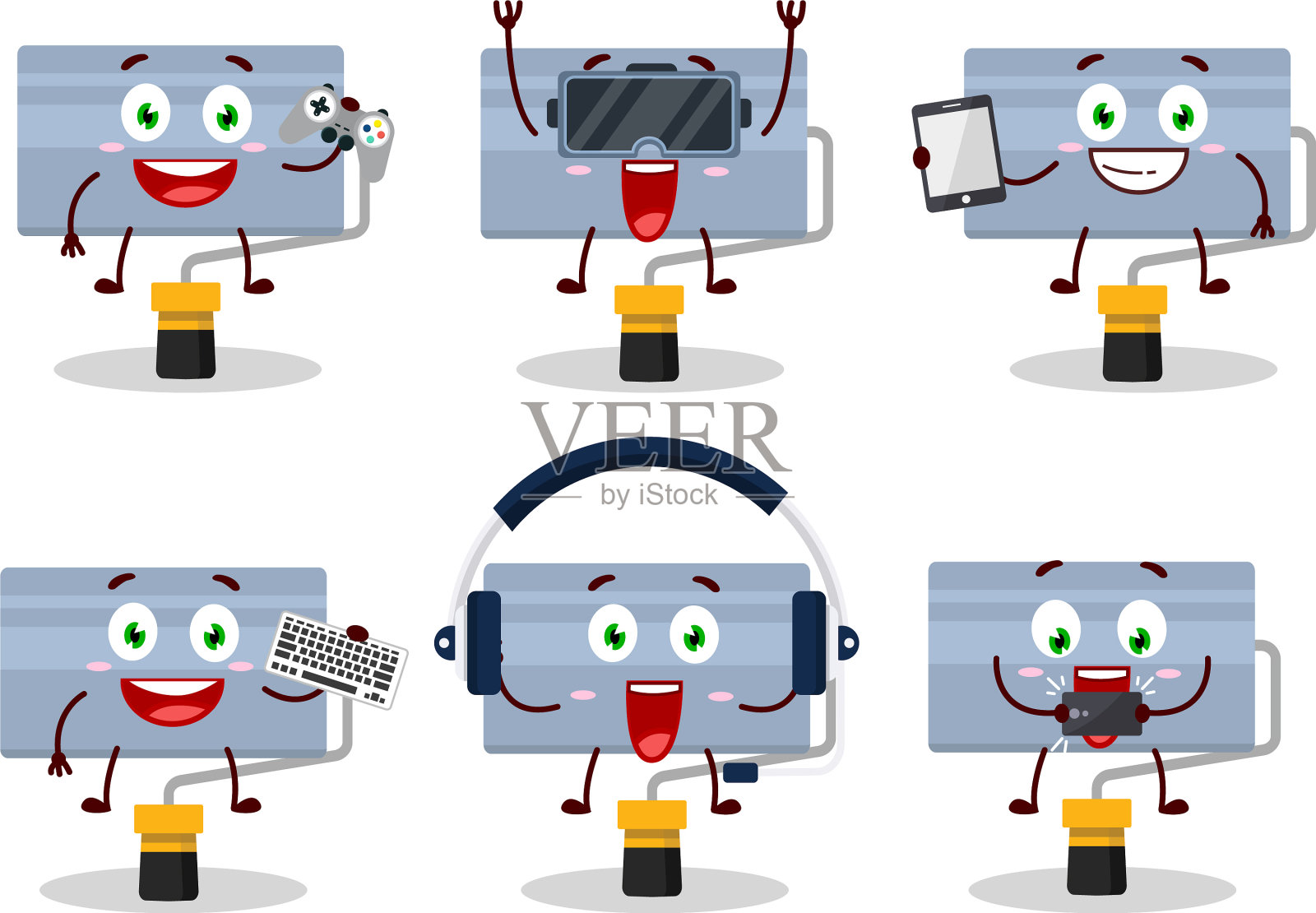 滚油漆刷人物正在玩游戏插画图片素材