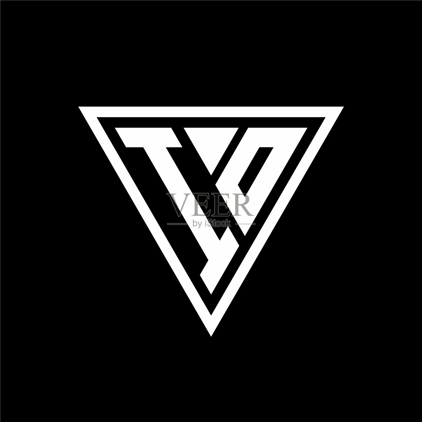 IO徽标字母组合与三角形形状设计插画图片素材