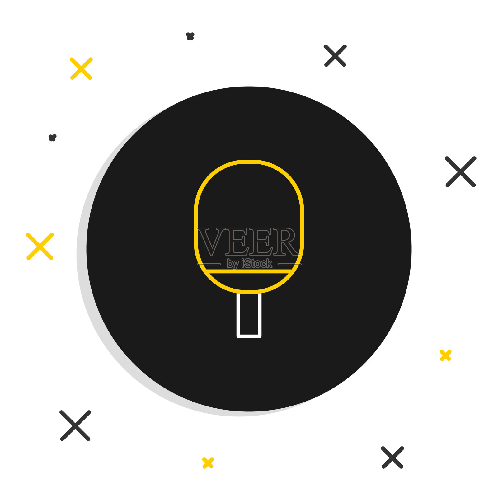 网球拍为打乒乓球的偶像孤立插画图片素材