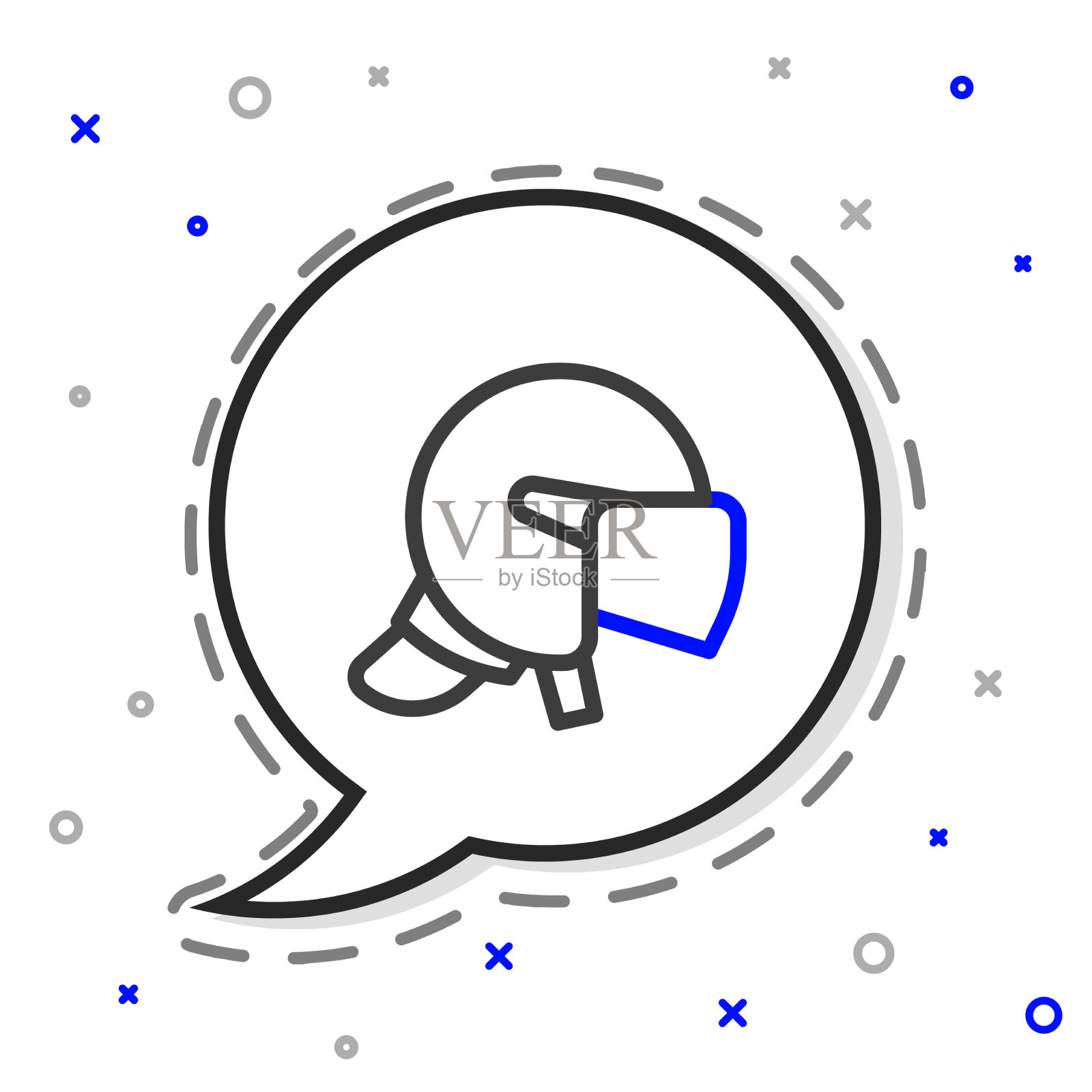 警帽图标隔离线上的白色插画图片素材