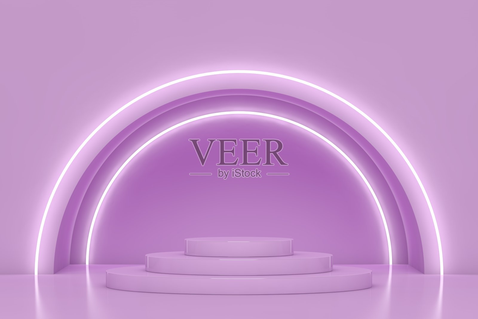 讲台和最小的抽象背景，三维渲染几何形状，舞台上的奖项网站在现代。空产品站。照片摄影图片