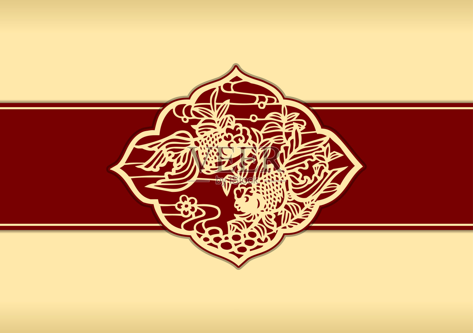 中国传统贺卡模板，幸运，财富，财富插画图片素材