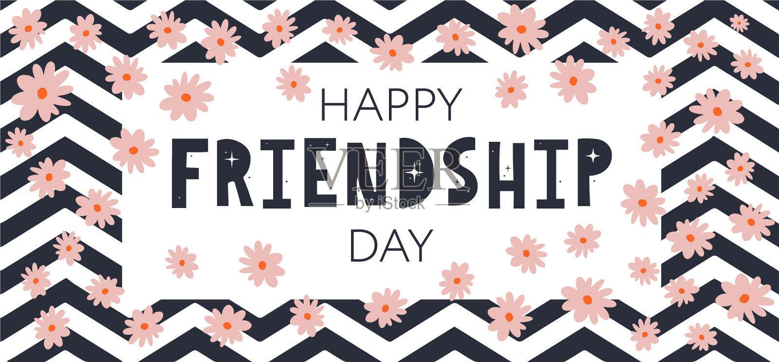 快乐友谊日贺卡海报插画图片素材