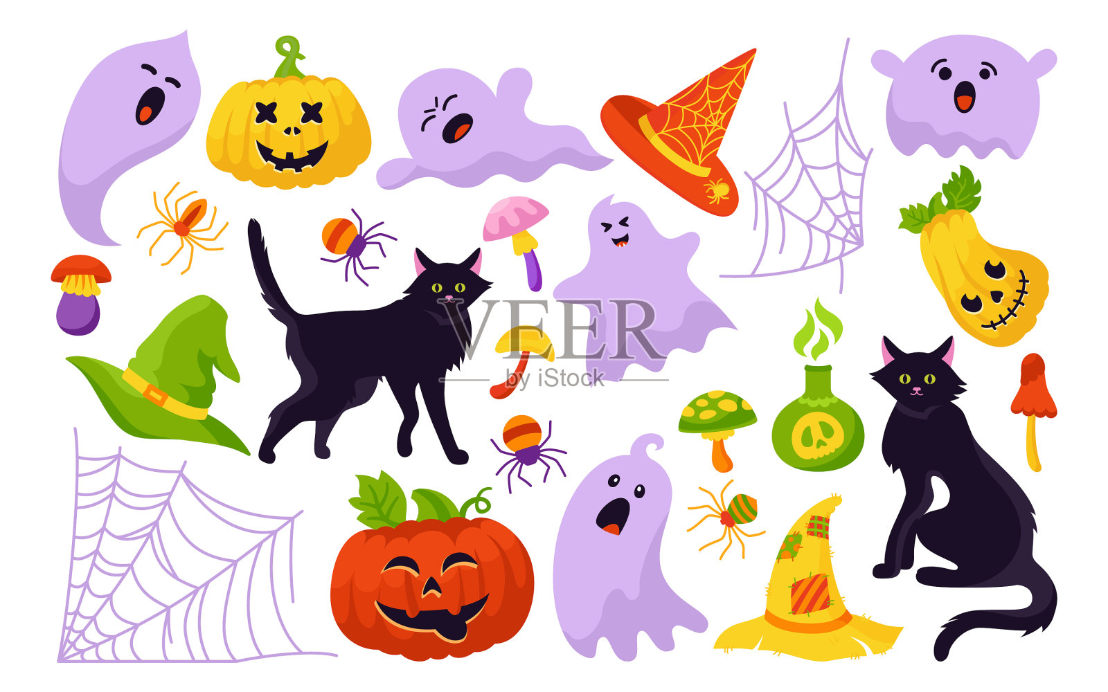 万圣节派对恐怖卡通设定魔法设计元素图片