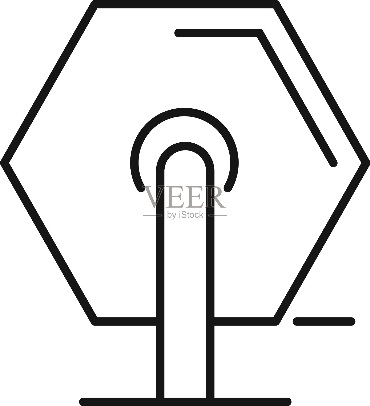 抽奖图标勾勒幸运大奖设计元素图片
