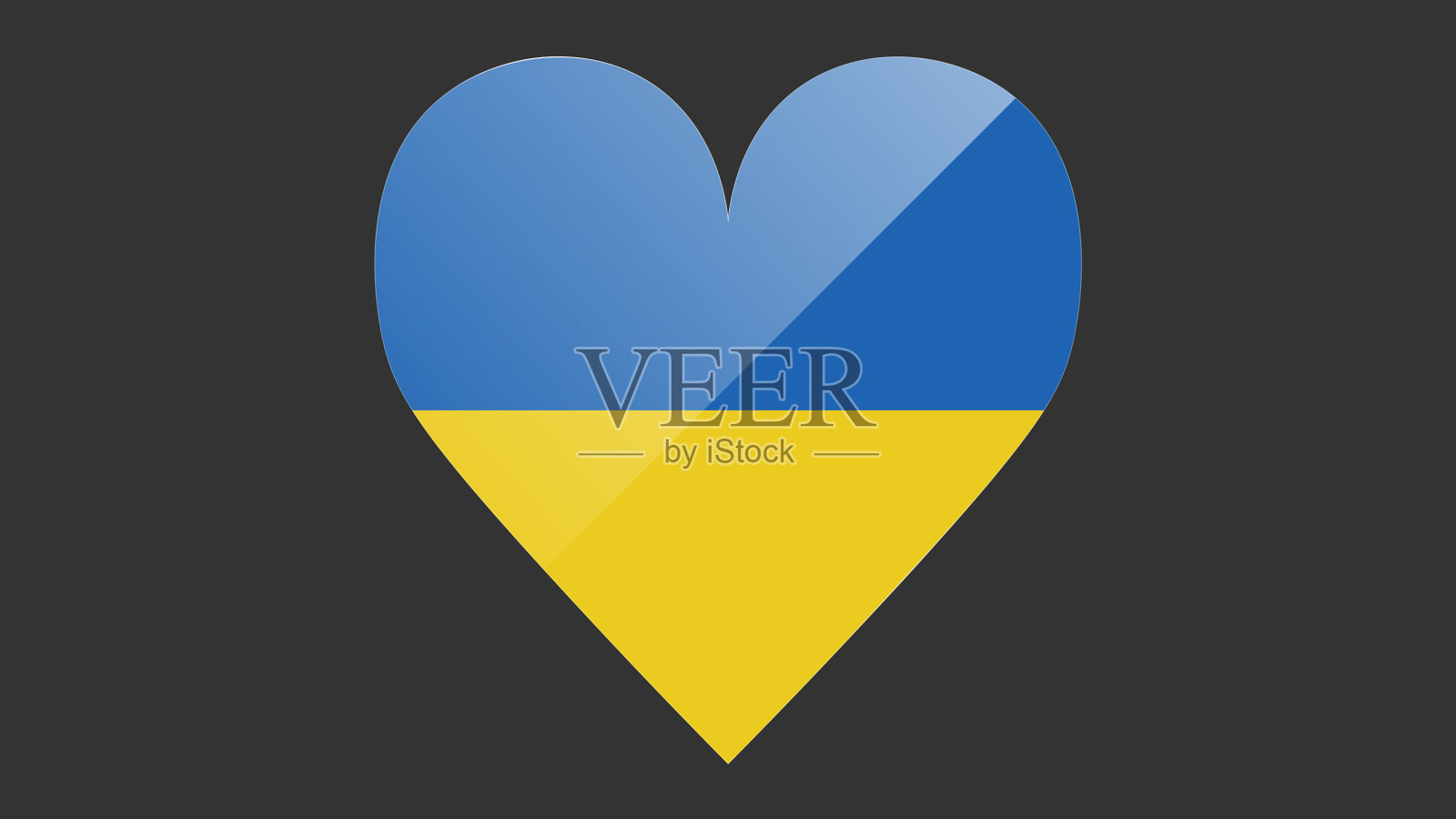 乌克兰国旗的心插画图片素材