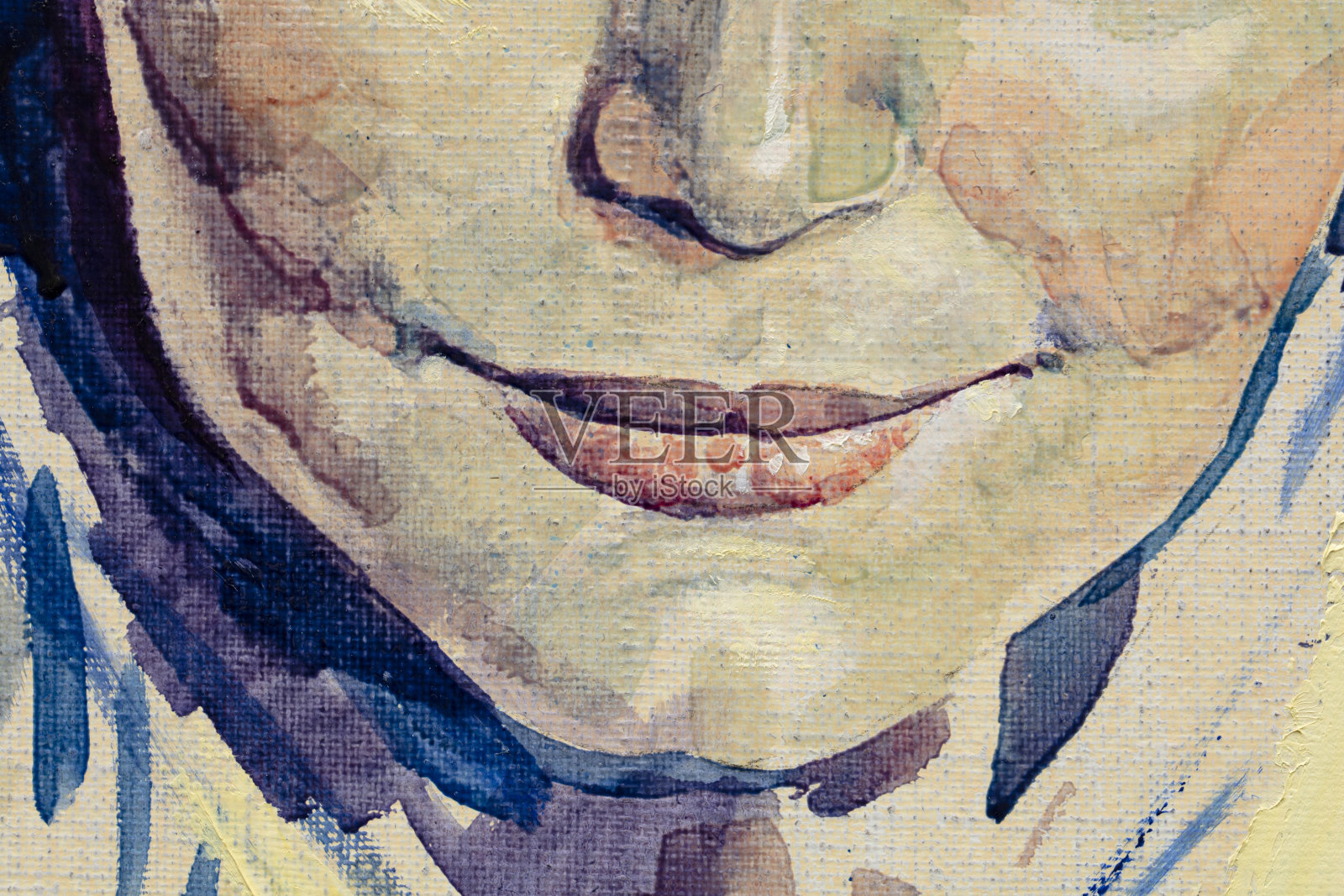 水彩画，女性肖像，手工制作插画图片素材