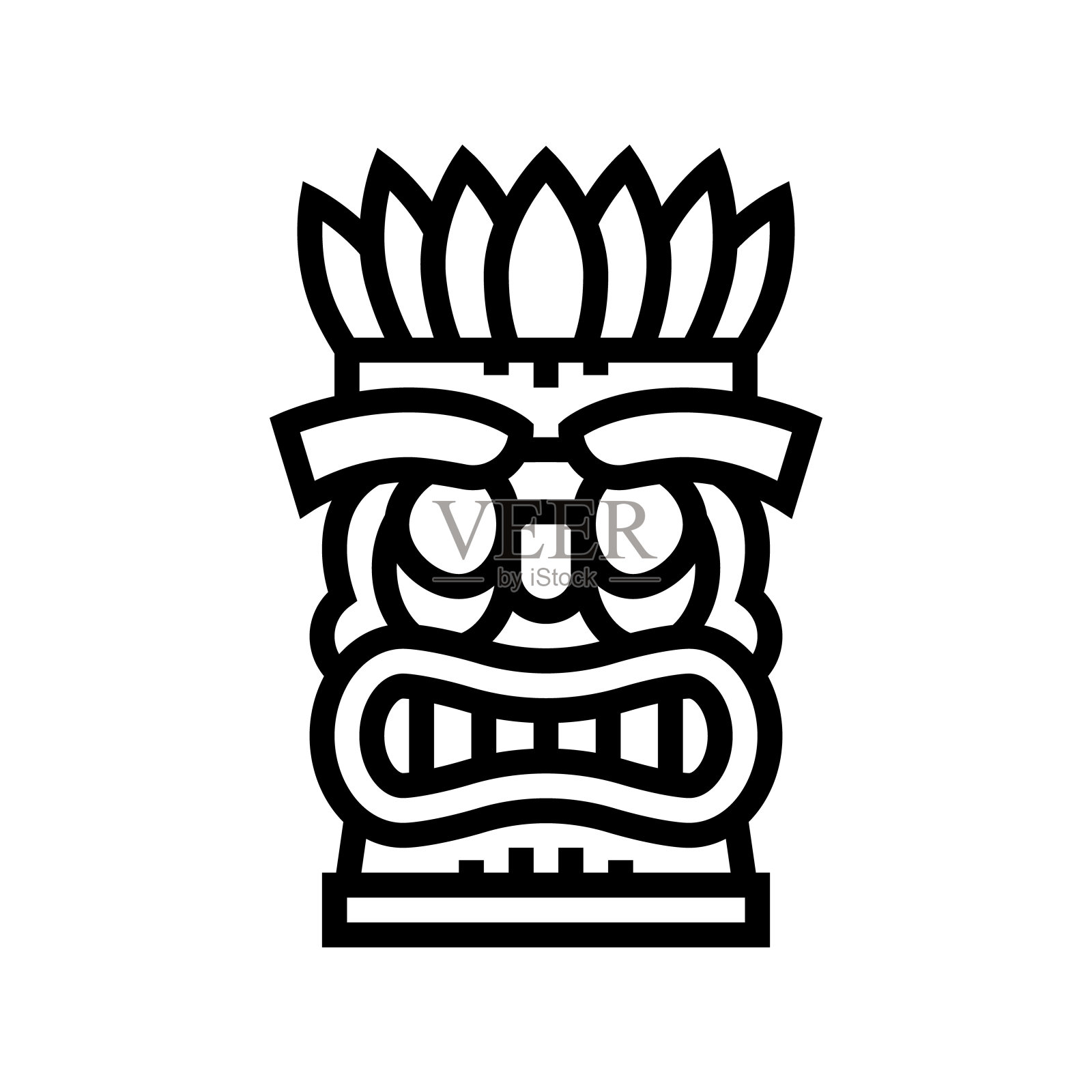 提基面具线图标矢量插图插画图片素材