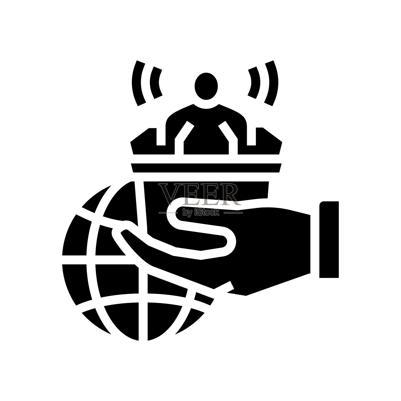 民主社会问题符号字形图标矢量图示图标素材