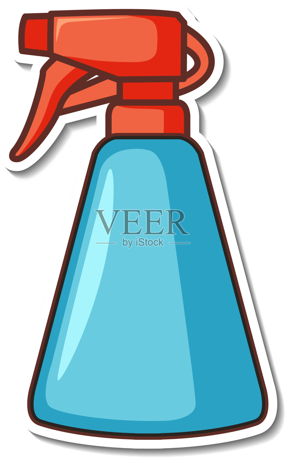 贴纸设计带有清洁喷雾瓶设计元素图片