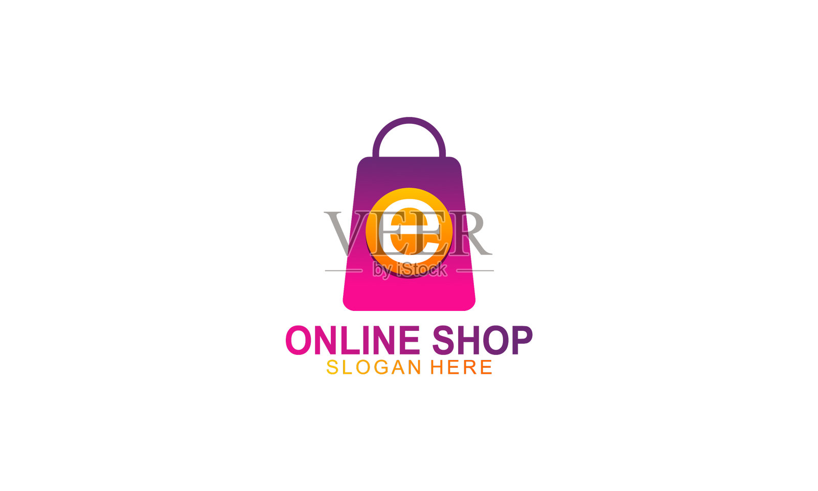 梯度电子商务标志网上商店标志插画图片素材