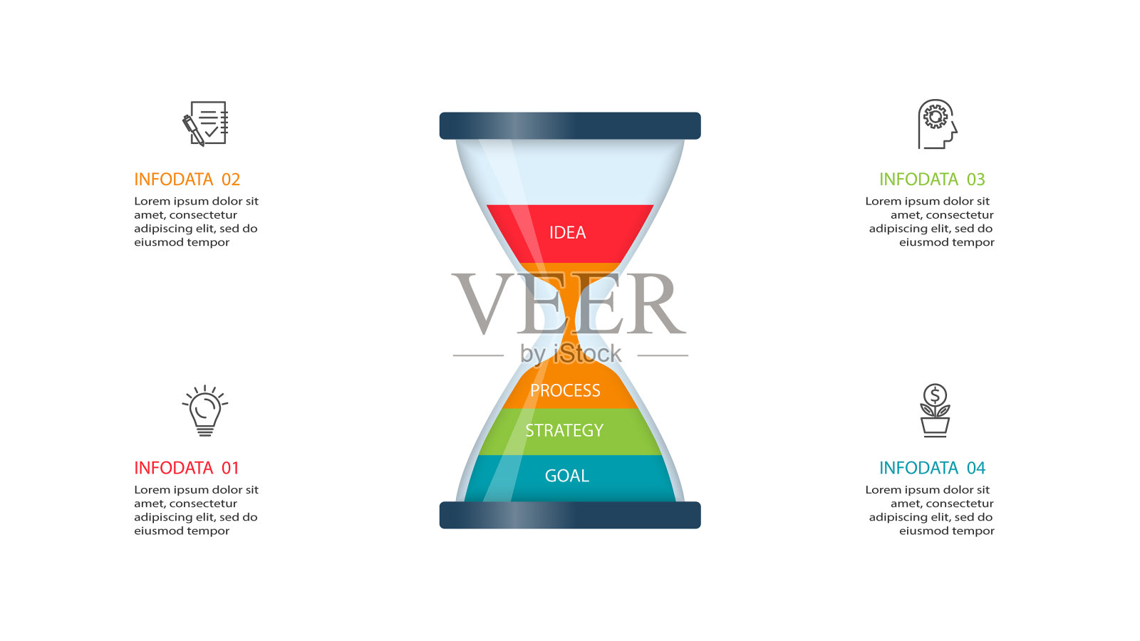 创意概念的信息图与4步插画图片素材