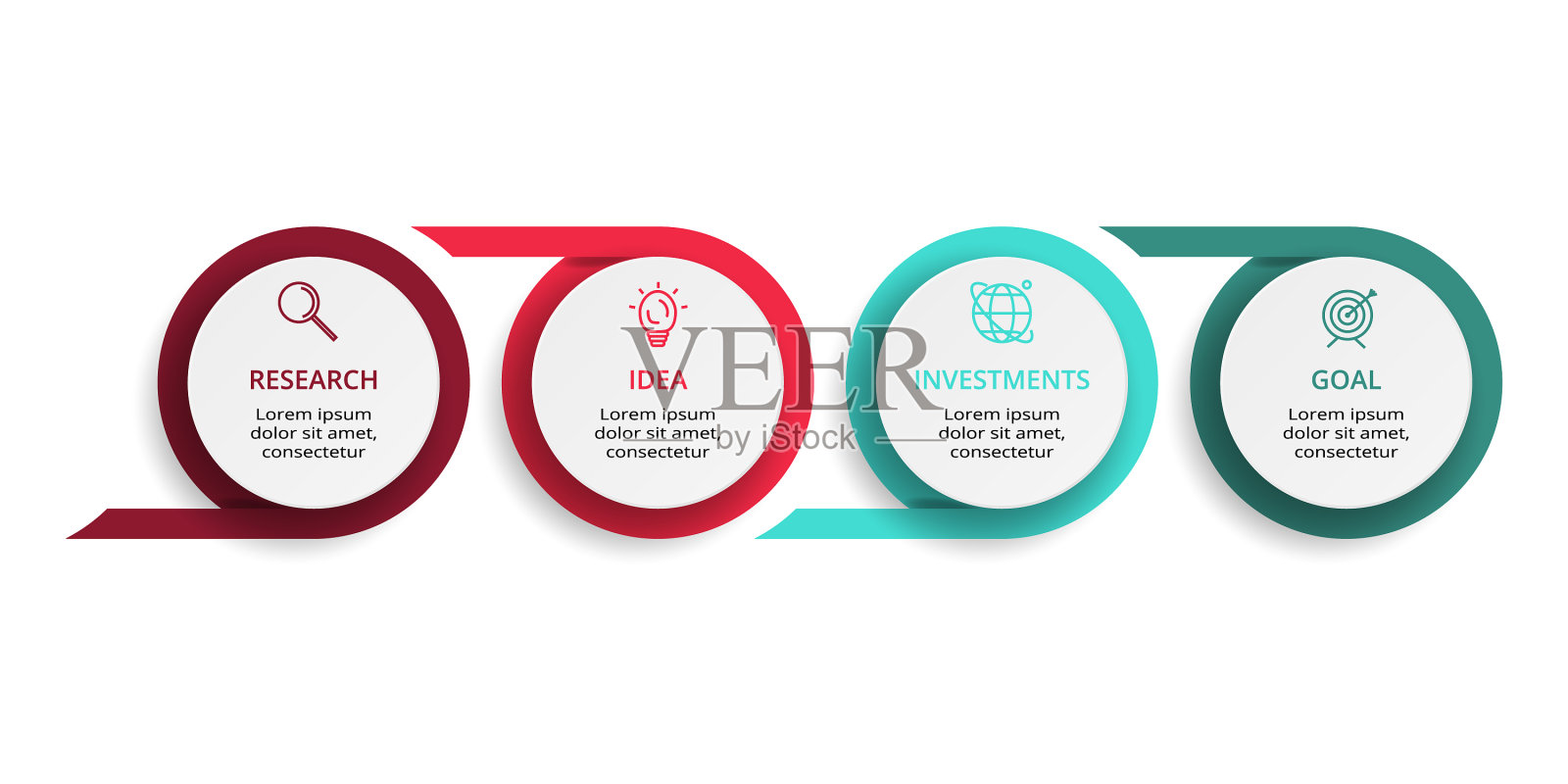 信息图形设计和营销图标设计模板素材