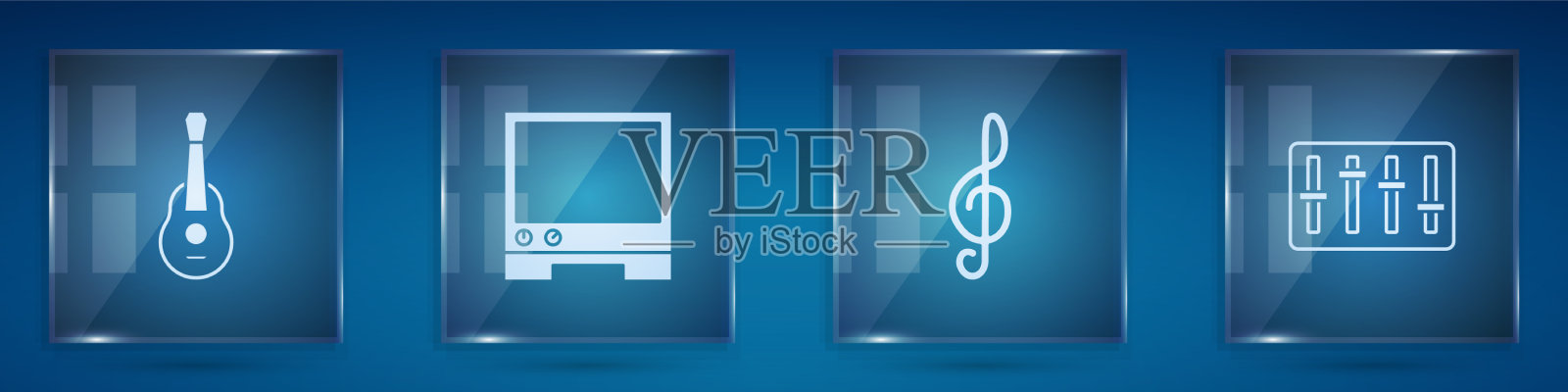 设置吉他语音助理高音谱号和声音图标素材