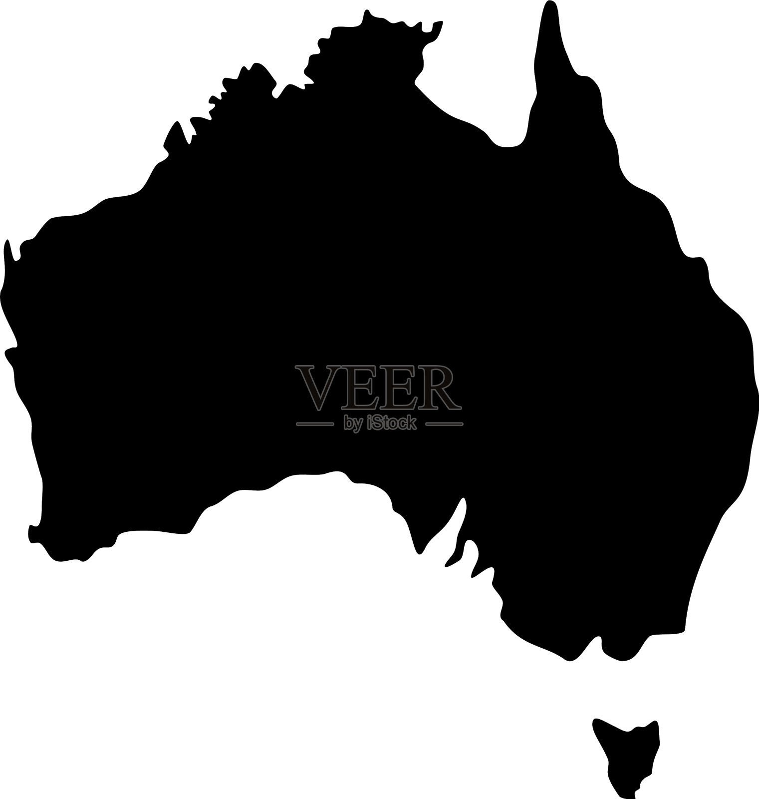 澳大利亚的地图插画图片素材