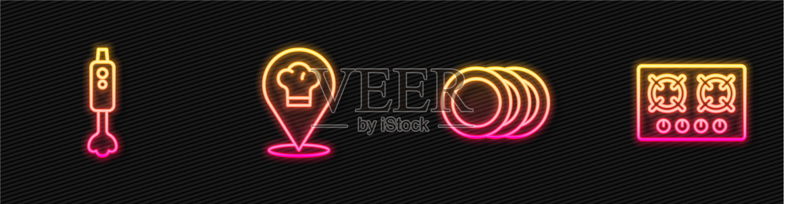 设置线盘搅拌机厨师帽的位置插画图片素材