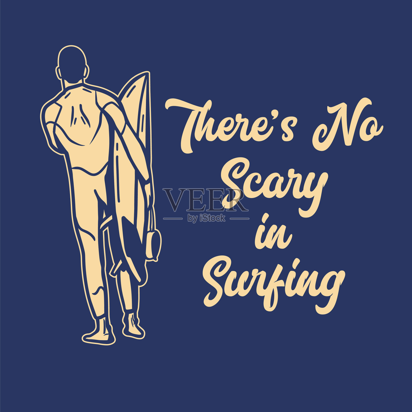 T恤的设计对冲浪来说并不可怕插画图片素材