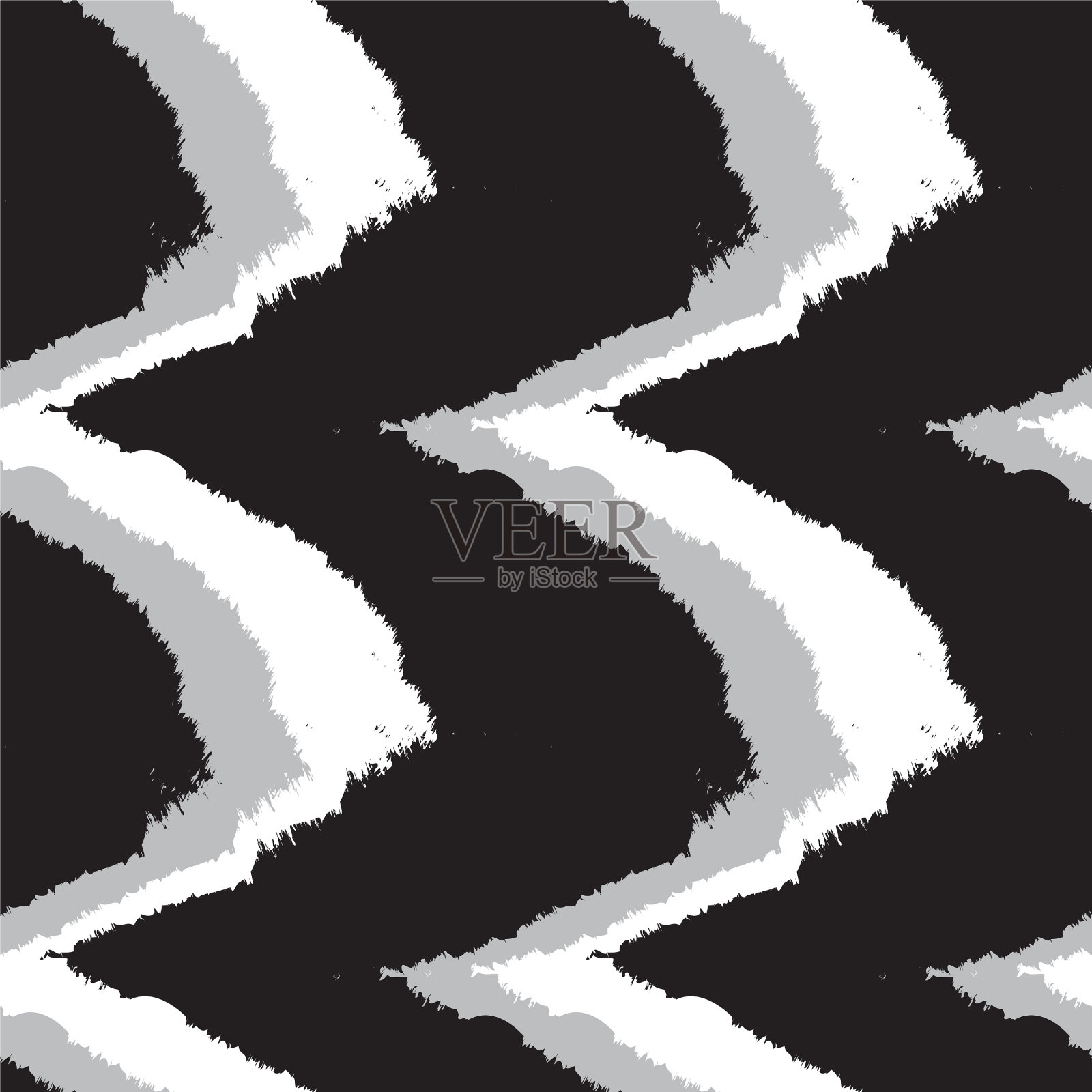 黑白笔刷笔触毛无缝模式插画图片素材