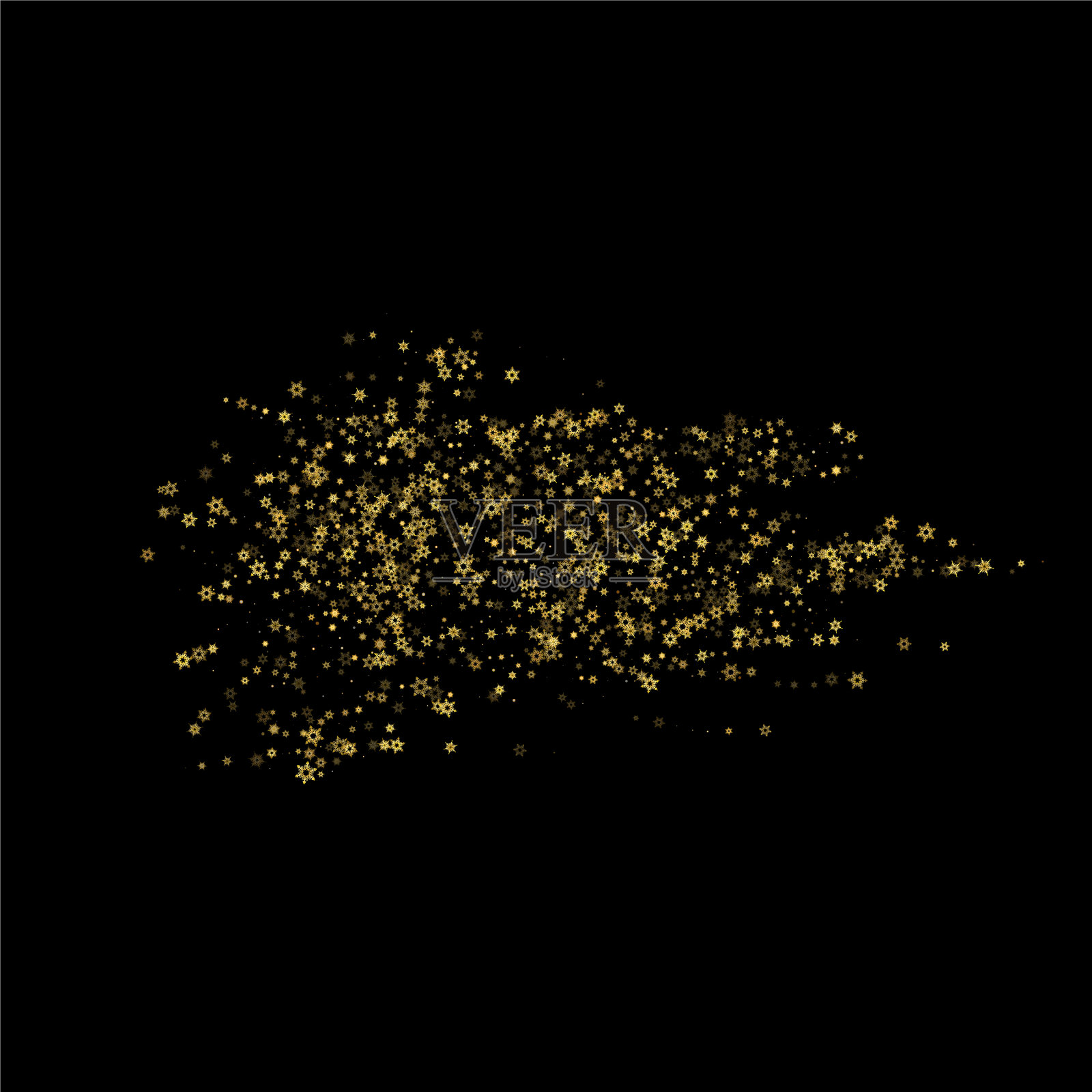 雪花飘落金色图案假日插画图片素材