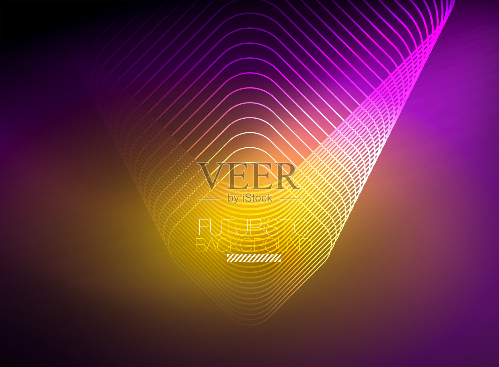 霓虹色方形轮廓线抽象背景插画图片素材