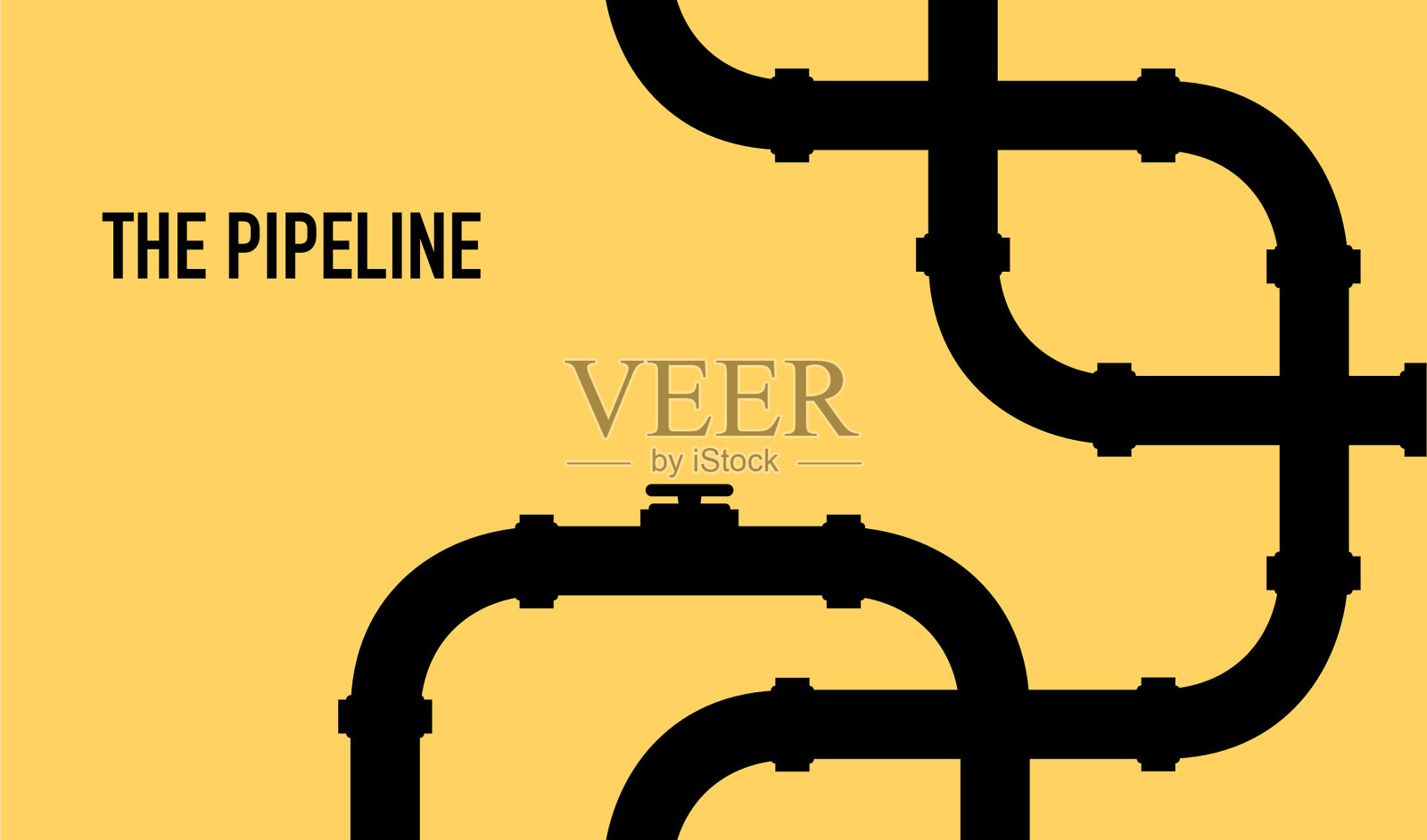 工业背景与黄色管道插画图片素材