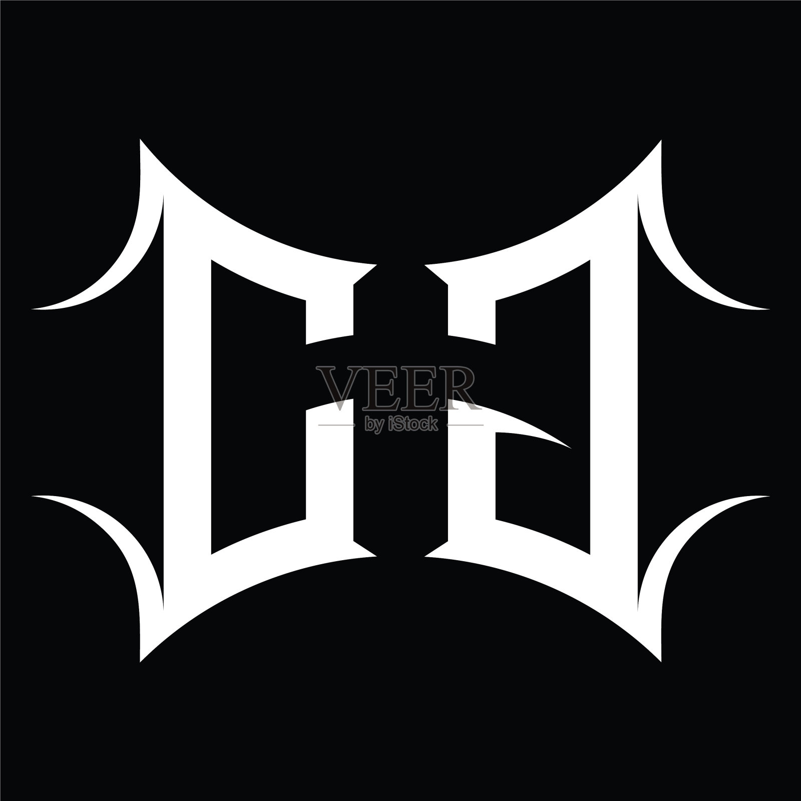 CG标志字母组合与抽象的形状设计插画图片素材