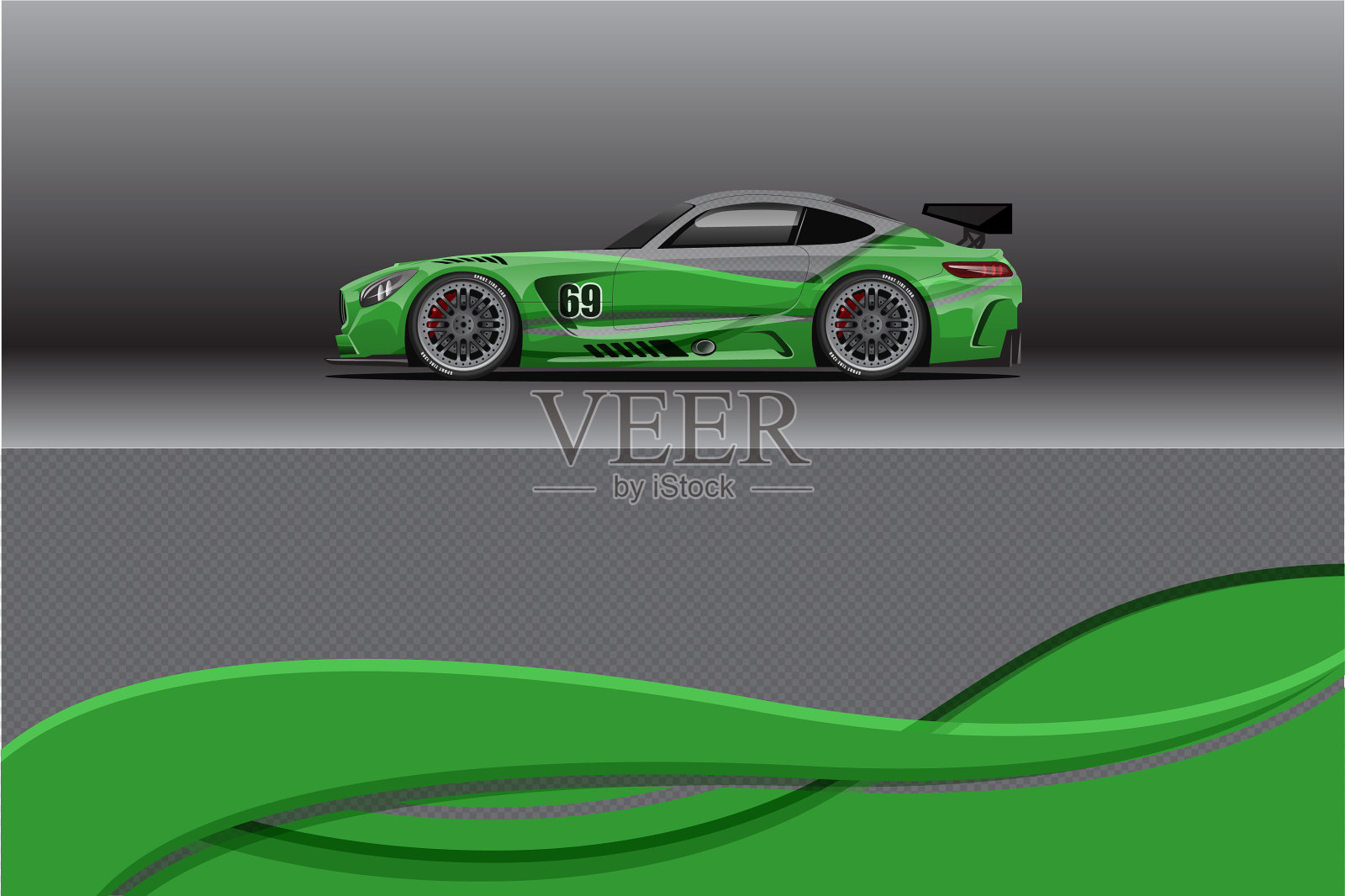 汽车包装贴花设计抽象的赛车和运动插画图片素材