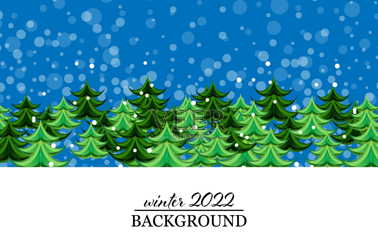 新年冬季海报雪设计与树，雪，装饰2022插画图片素材
