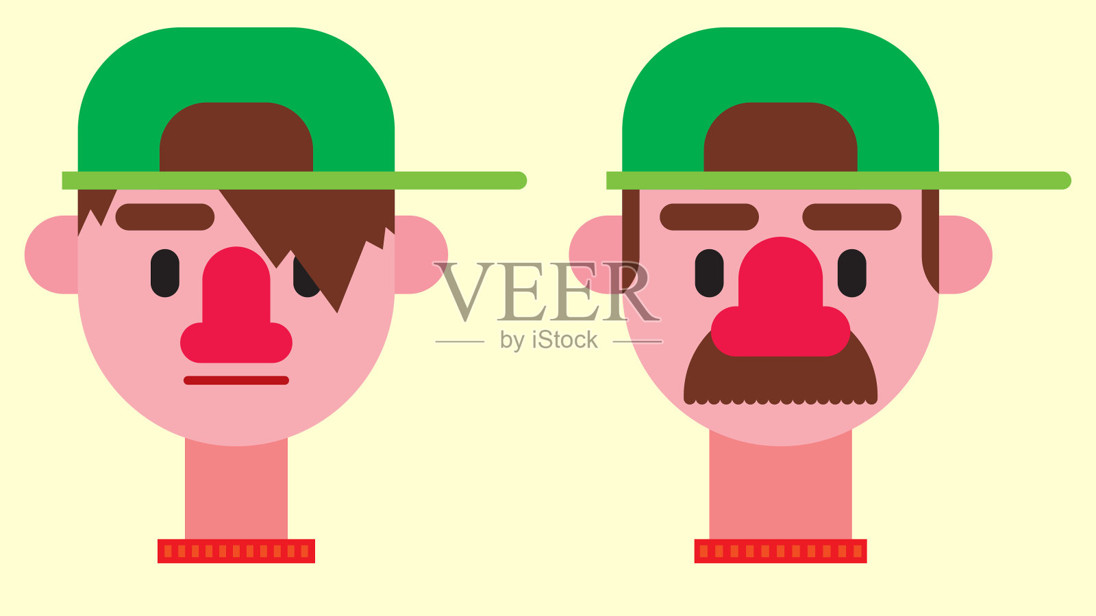 父子人物头像。插画图片素材