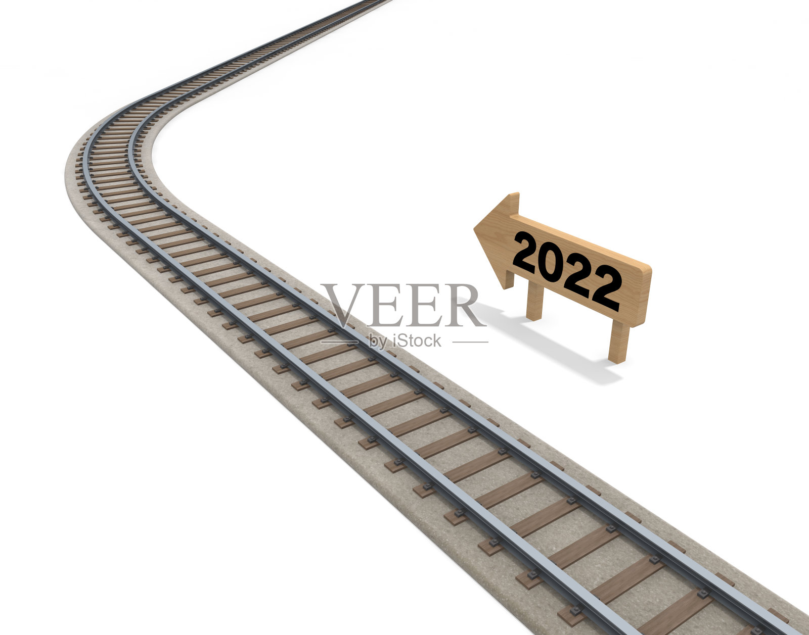 2022年就开始了。一个新的路径。为今年设定目标。采取行动的感觉。照片摄影图片