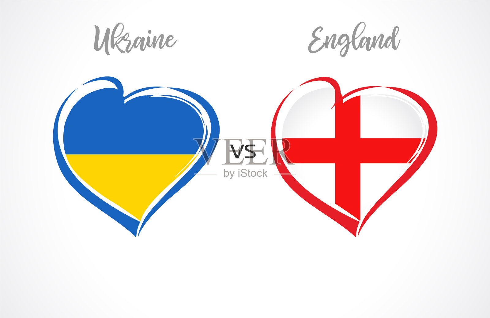 乌克兰对阵英格兰国旗插画图片素材