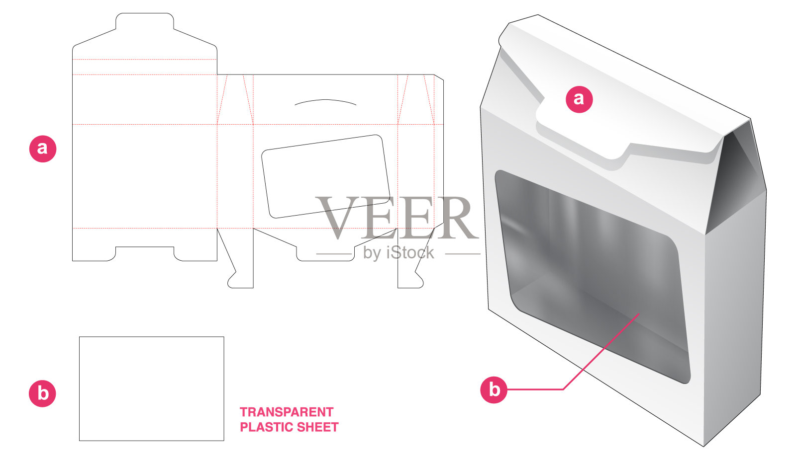 包装盒模切模板插画图片素材