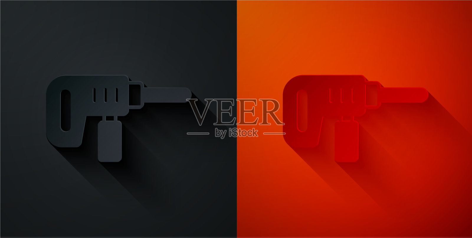 剪纸电钻机图标隔离上插画图片素材