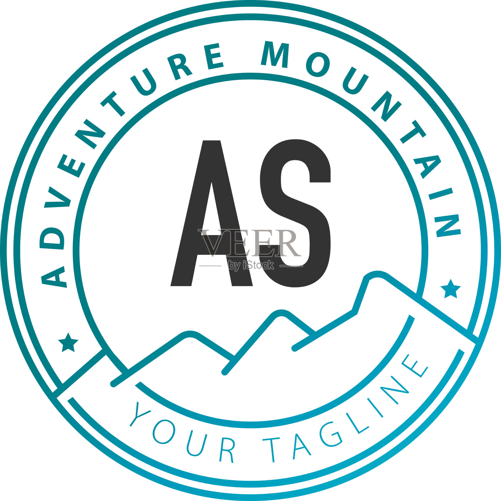 首字母作为冒险山的标志设计插画图片素材