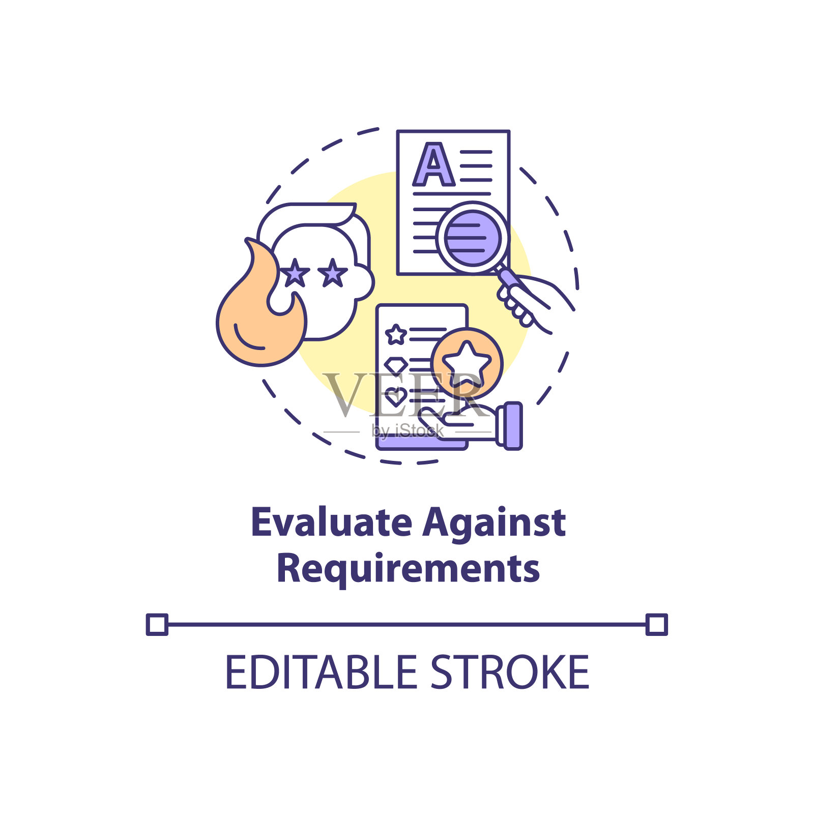 根据需求概念图标进行评估插画图片素材