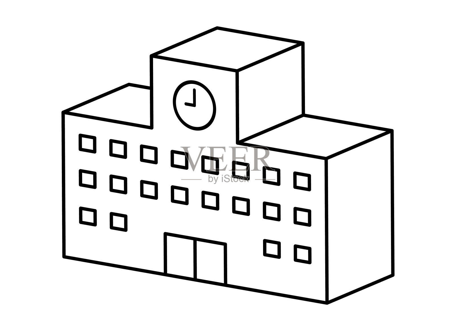 学校建筑孤立矢量插图。插画图片素材