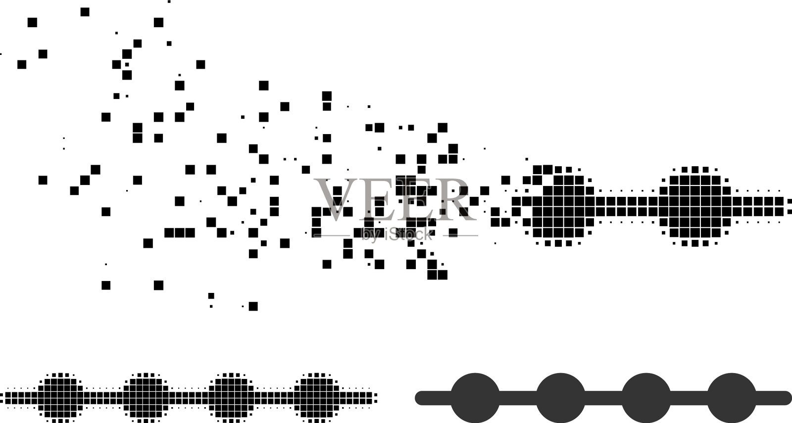 碎片像素连接点线图标插画图片素材