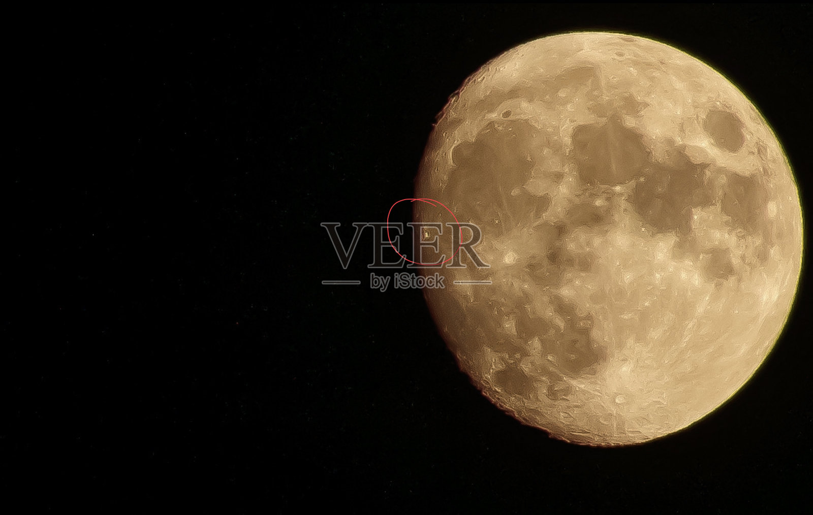 带有复制空间的大月亮照片摄影图片