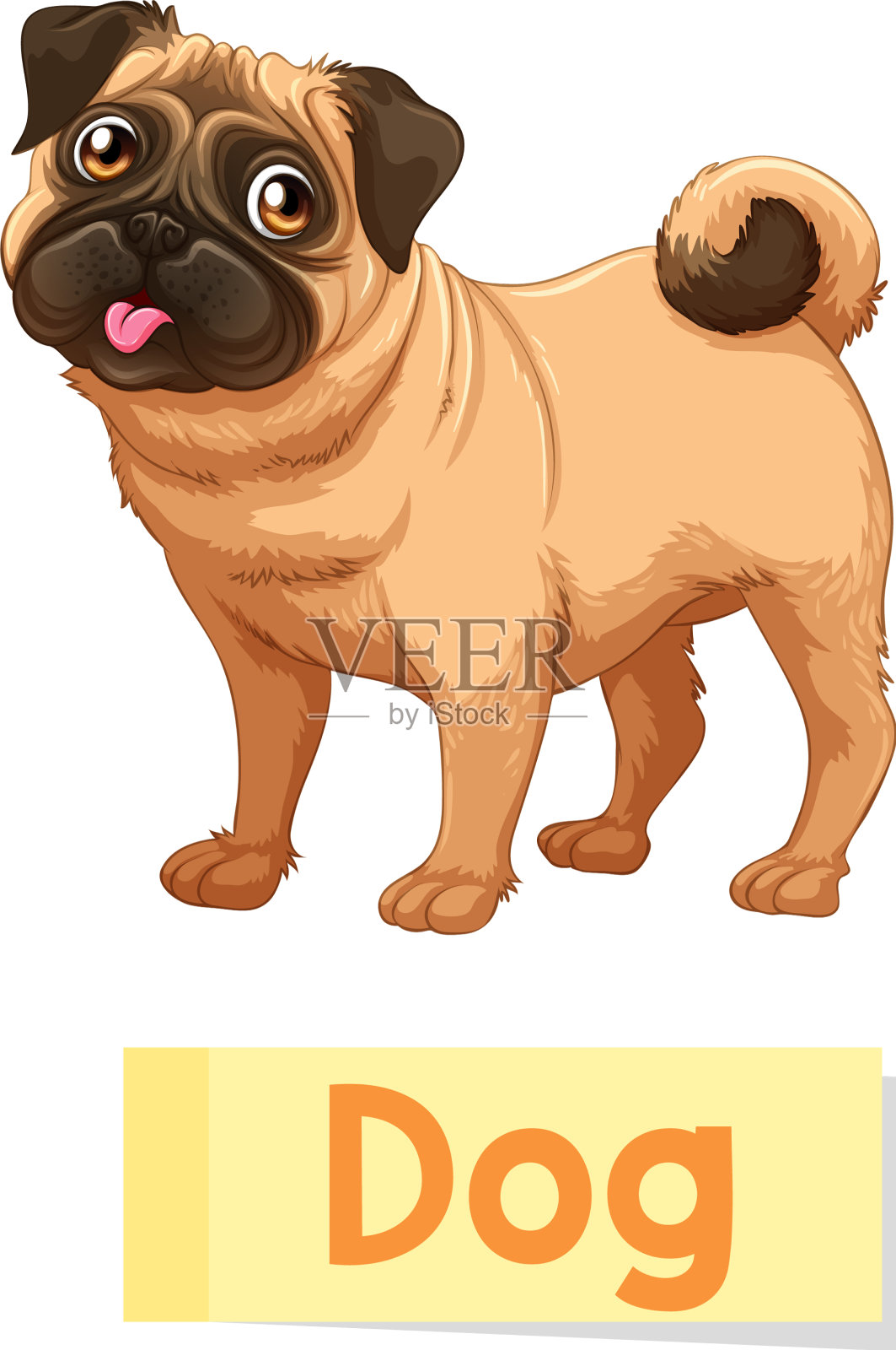 教育英语单词卡狗设计元素图片