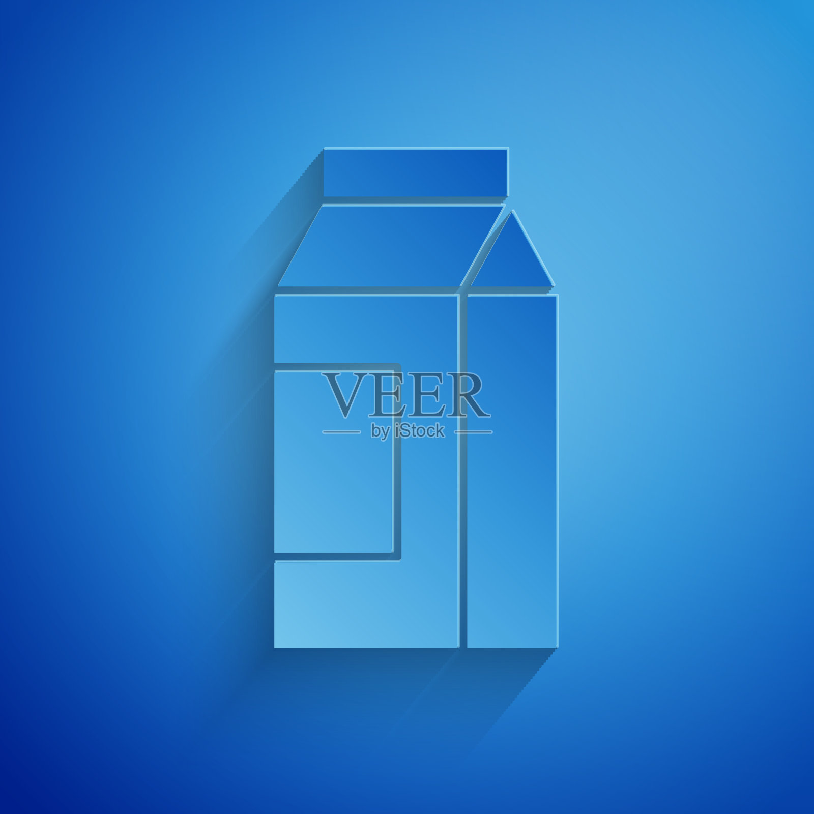 剪纸纸包装为牛奶图标孤立上插画图片素材