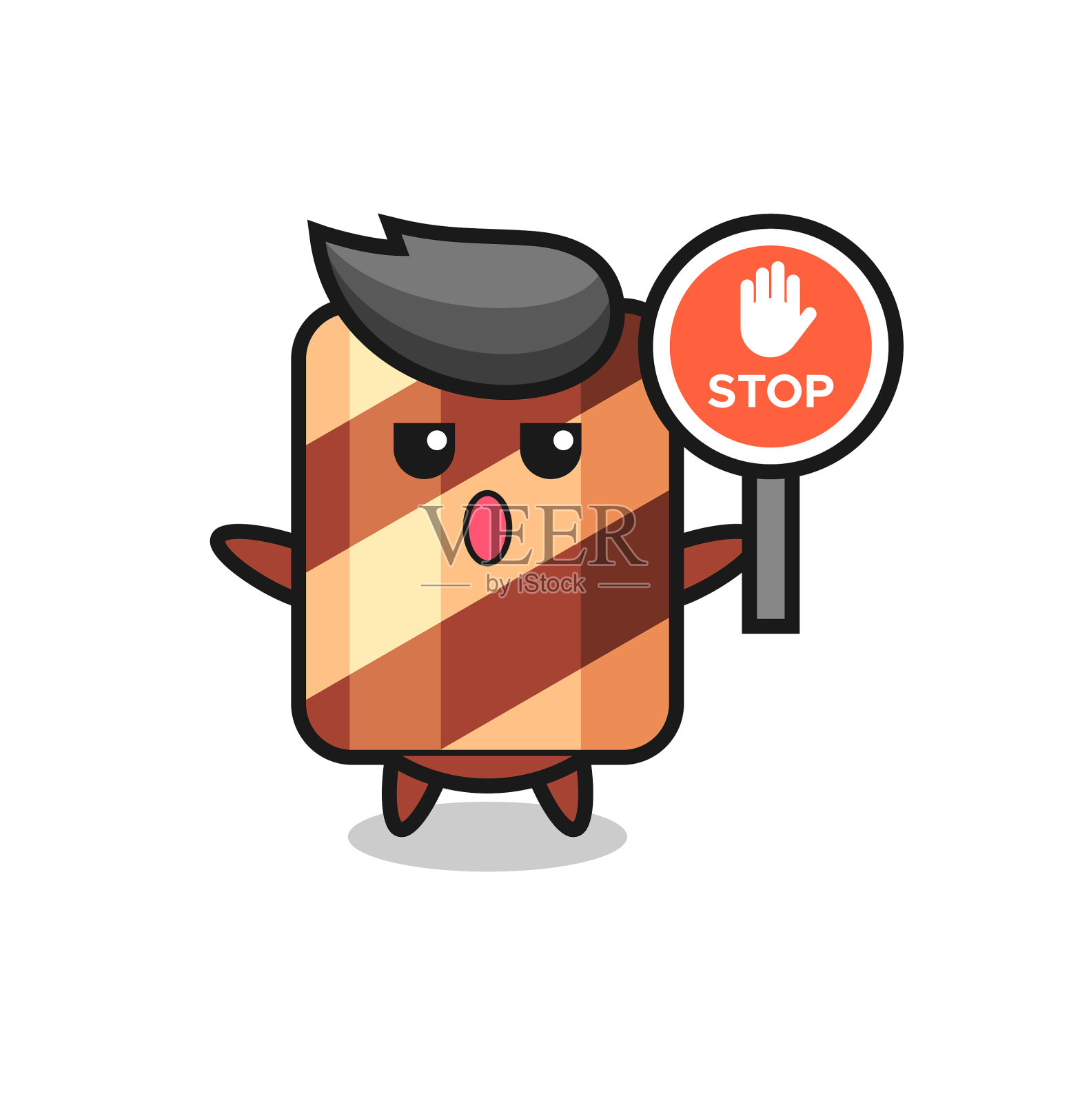 福娃卷吉祥物正在抓蝴蝶插画图片素材