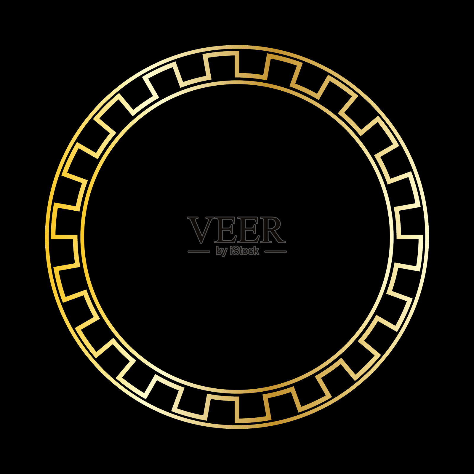 古色古香的金色装饰圆框插画图片素材