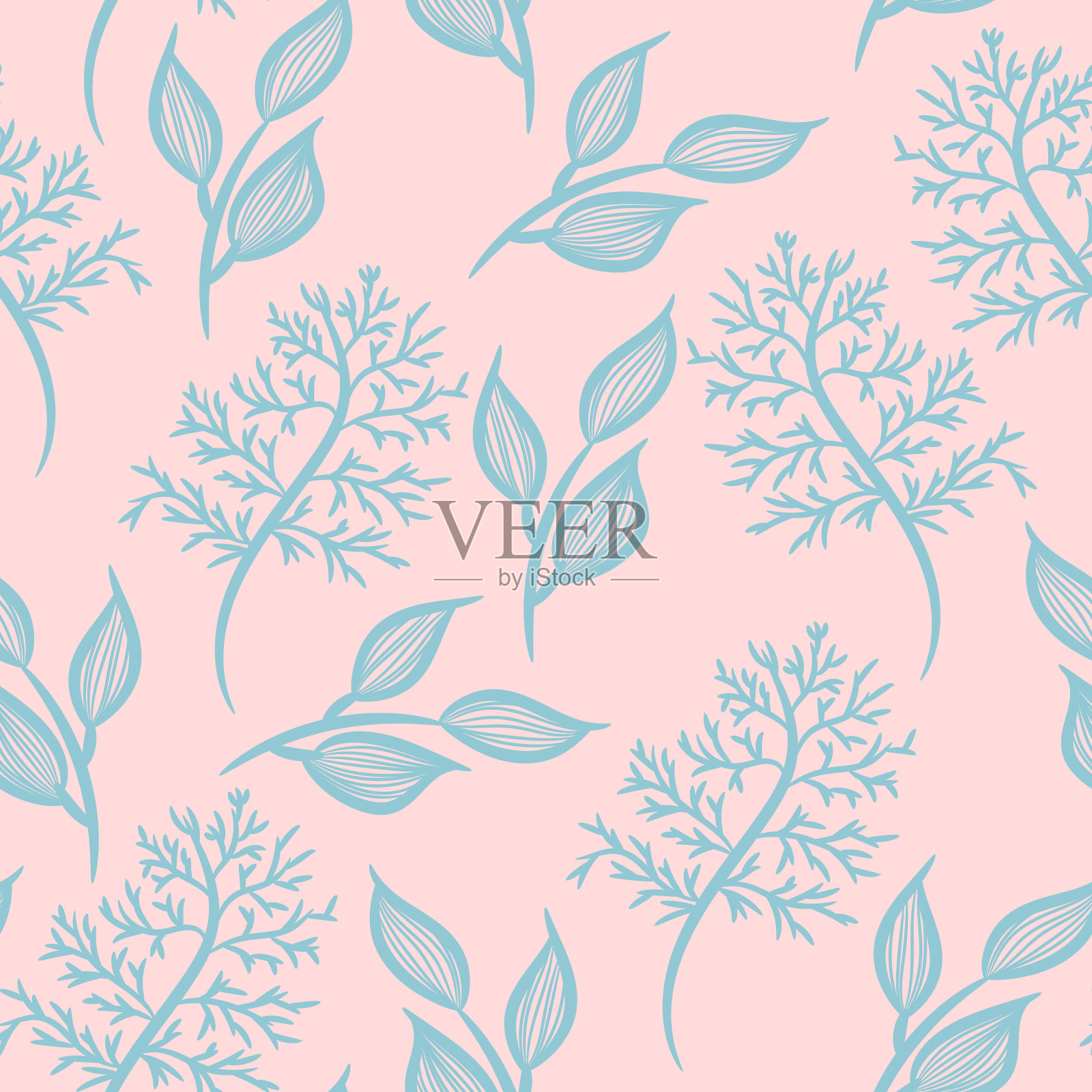 白色背景上的春天花束插画图片素材